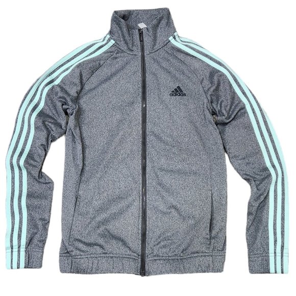 Adidas Striped Track Mint & Grey Jacket Size S - Picture 1 of 11